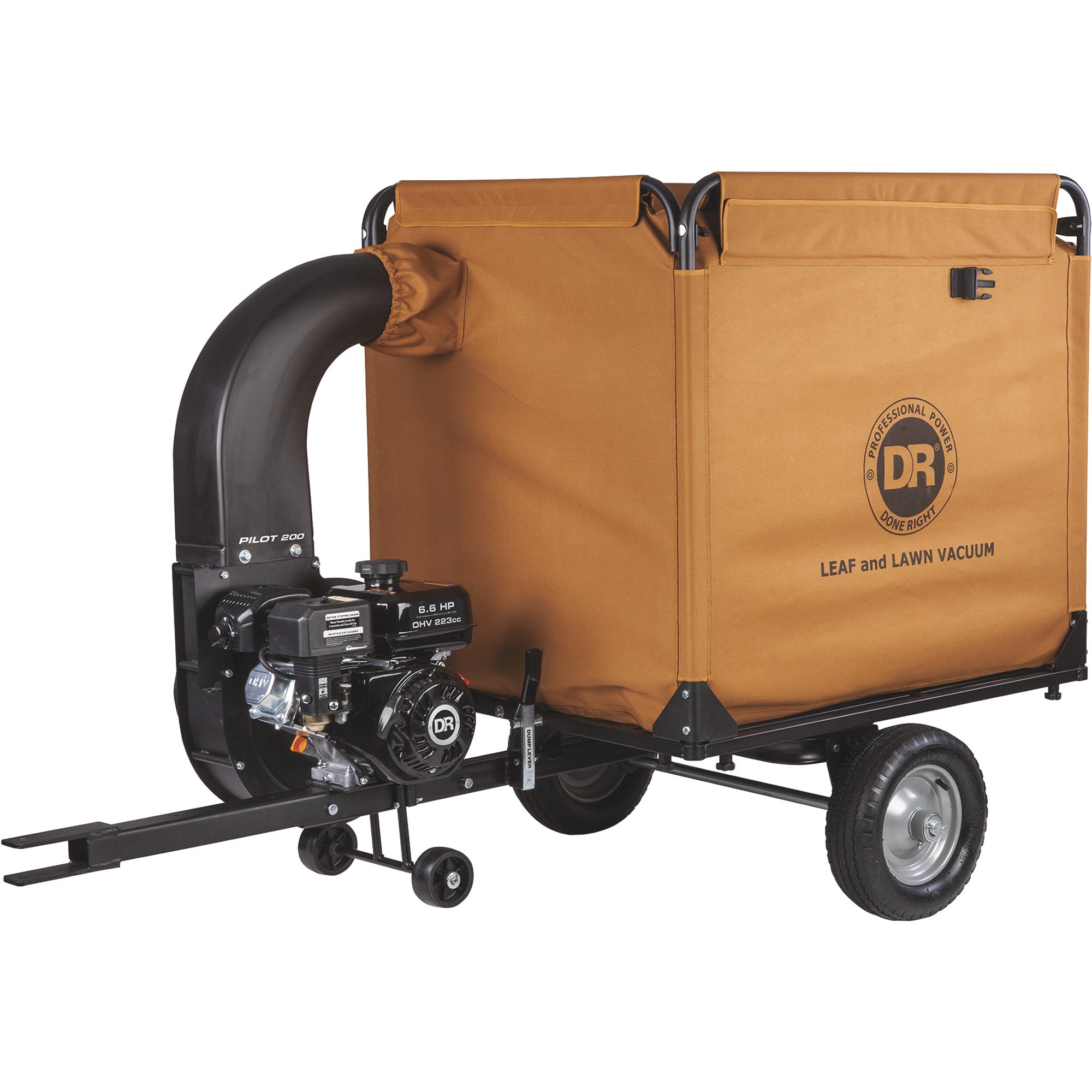 DR Power Pilot 200 Tow-Behind Lawn and Leaf Vacuum — 35in.W, 223cc Engine, 400-Lb. Capacity, Model# LL21009DMN